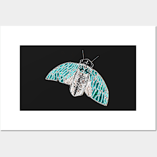 Neon Moth Posters and Art